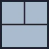 Layout Bild oben links geviertelt, oben rechts geviertelt und unten halbiert